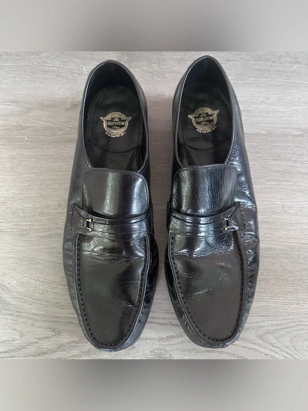 Florsheim Bit Black Dress Shoes Slip On Loafers Men’s 12 D Leather Office
